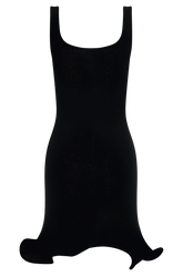 Sandra Square Neck Knit Mini Dress - Black